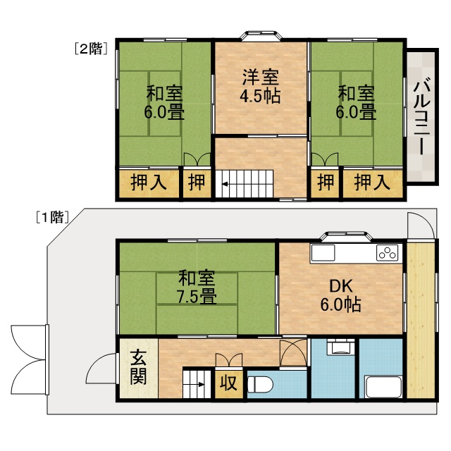 大蔵司２丁目貸家短期専用 間取り