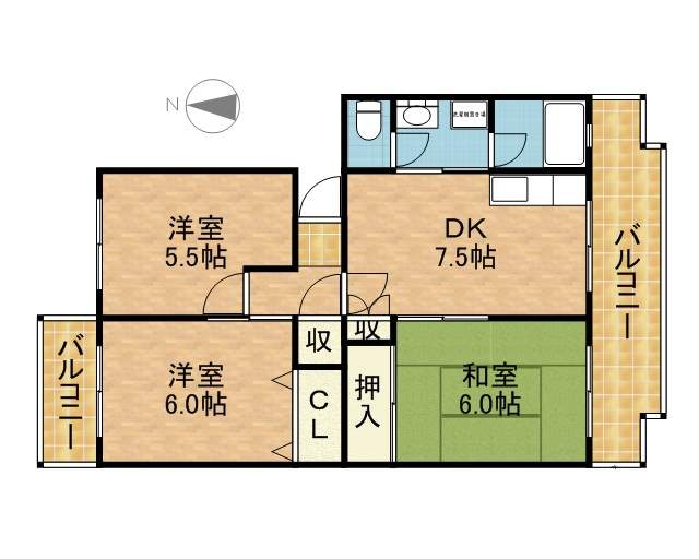 えくれーる高槻Ⅱ 間取り