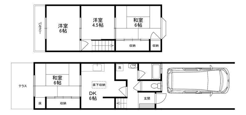 柱本６丁目テラスハウス 間取り