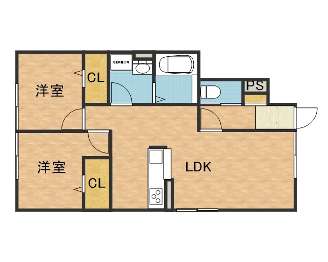 仮称）高槻市古曽部町ハイツＢ棟 間取り