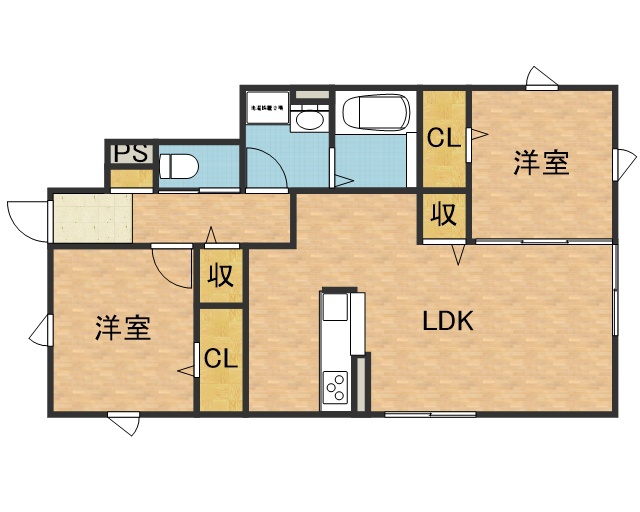 仮称）高槻市古曽部町ハイツＡ棟 間取り