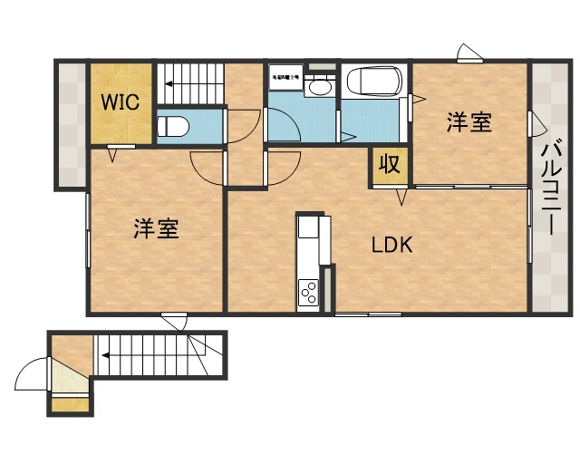 仮称）高槻市古曽部町ハイツＡ棟 間取り