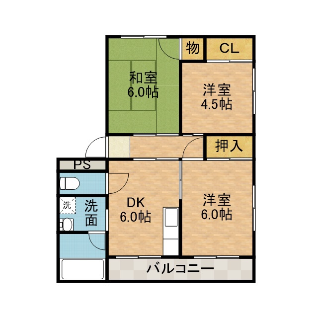 ウジハラコーポＣ棟 間取り