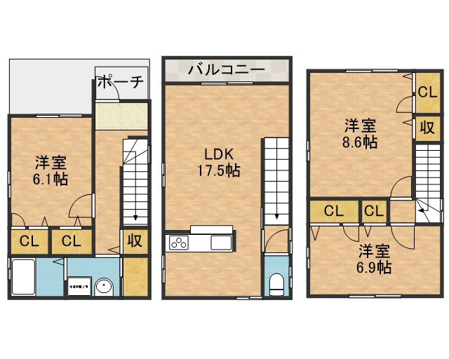フジパレス戸建賃貸明野町 間取り