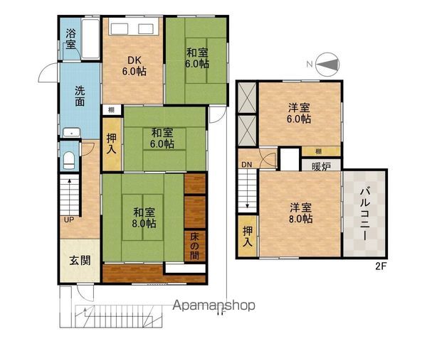 安岡寺町５丁目貸家 間取り