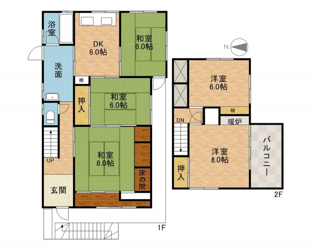 安岡寺町５丁目貸家 間取り