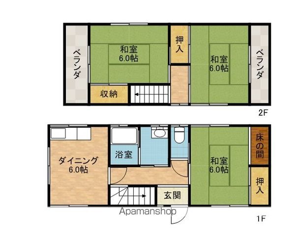安岡寺町５丁目貸家 間取り