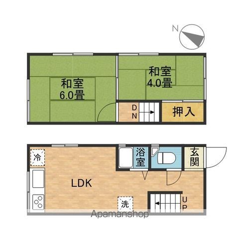 安岡寺町５丁目貸家Ｂ棟 間取り