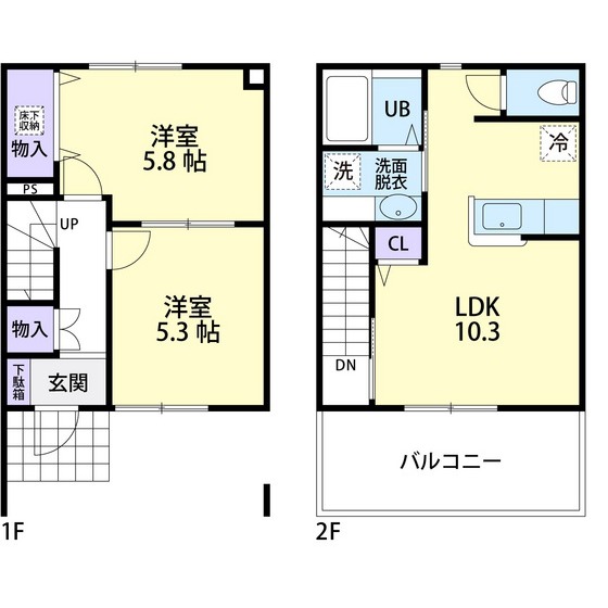 青空ハイツ　C 間取り