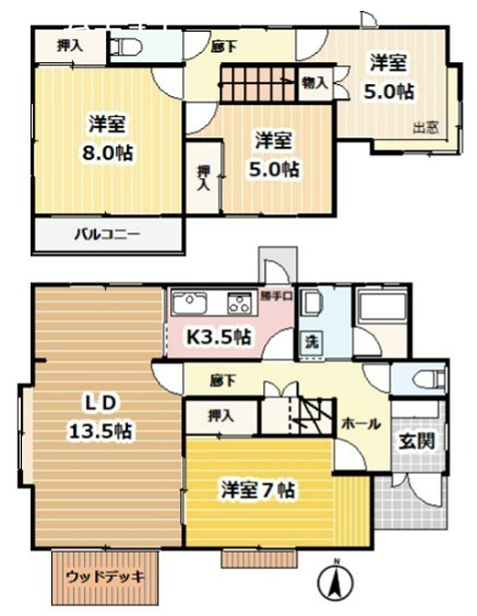 鵠沼ホームズ（K） 間取り