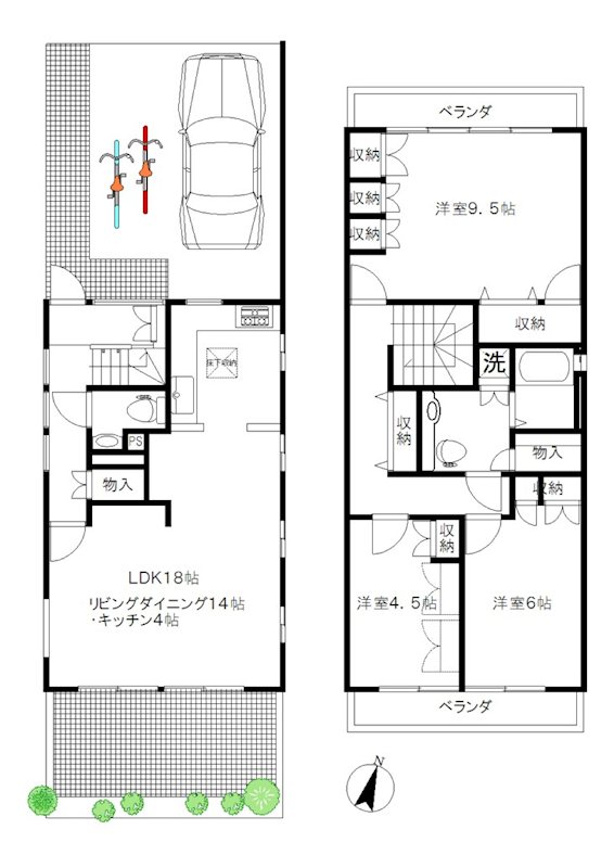 東玉川2丁目貸戸建 間取り