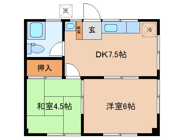村中アパートB 間取り