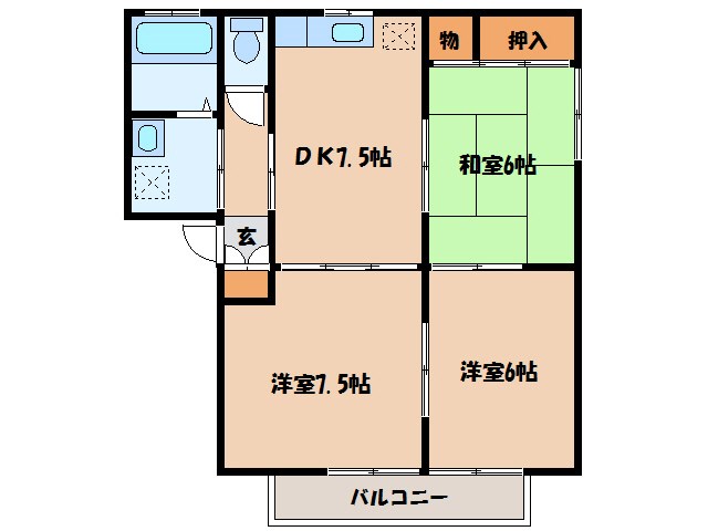 山口県岩国市門前町２丁目 間取り