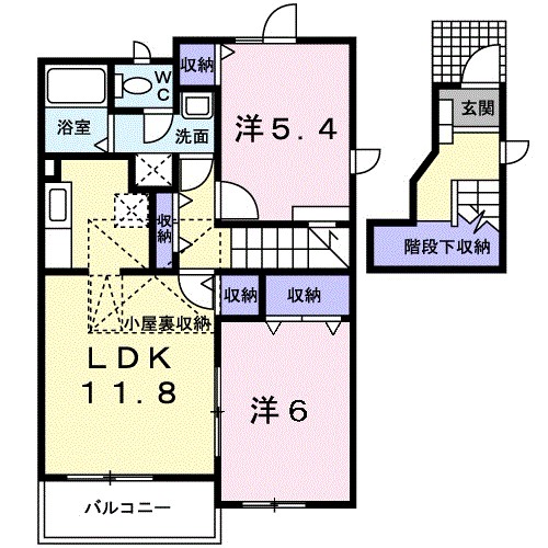 ヴィラ　ミニョン　Ｂ 間取り