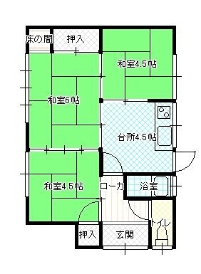 宮本様貸家　手前側 間取り