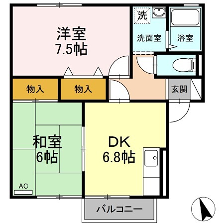 セジュール雅　A棟 A 間取り