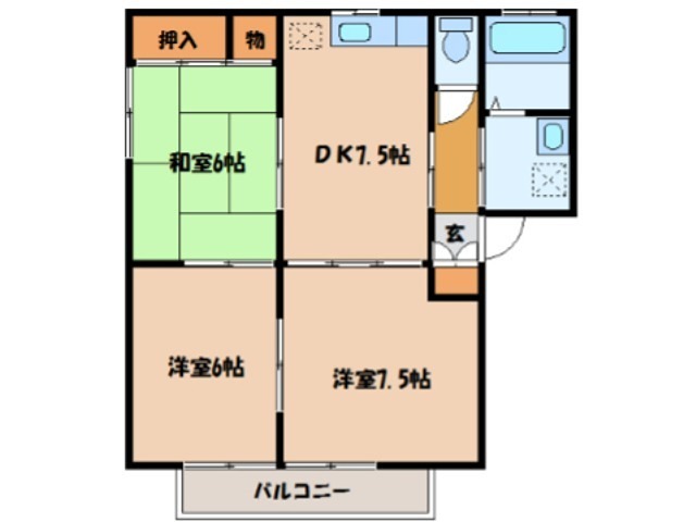 山口県岩国市門前町２丁目 間取り