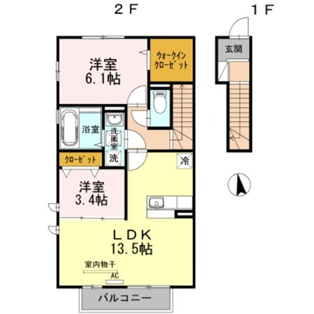 D-room桜　A棟 間取り