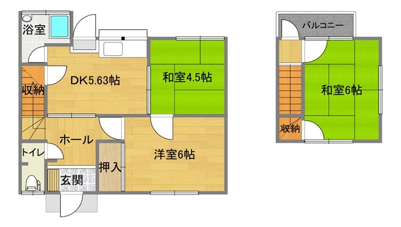 川西貸家（東室） 間取り