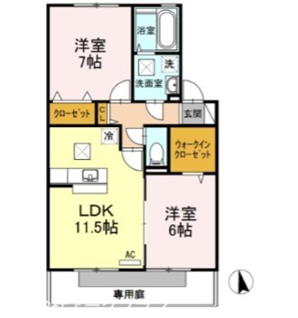 リビングタウン岩国　A棟 間取り