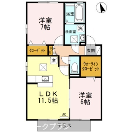 リビングタウン岩国　Ｂ棟 間取り