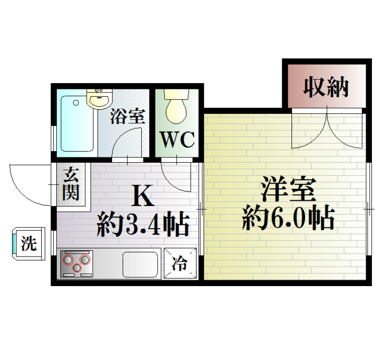 コーポナガシマ １－C号室 間取り