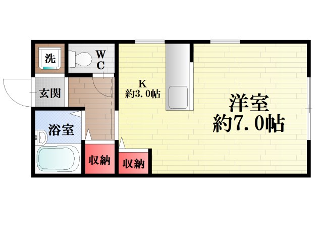 クローバーリーフ 102号室 間取り
