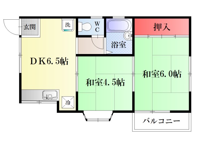 清水アパート 201号室 間取り