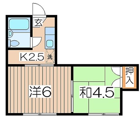 浦賀ハイム 102号室 間取り