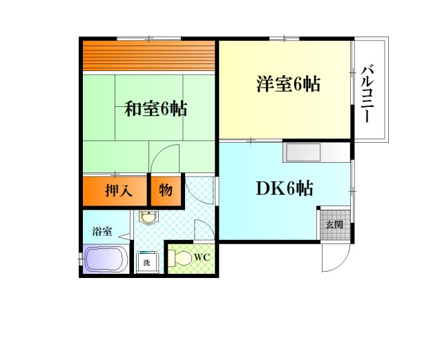 三春ハイツ 202号室 間取り