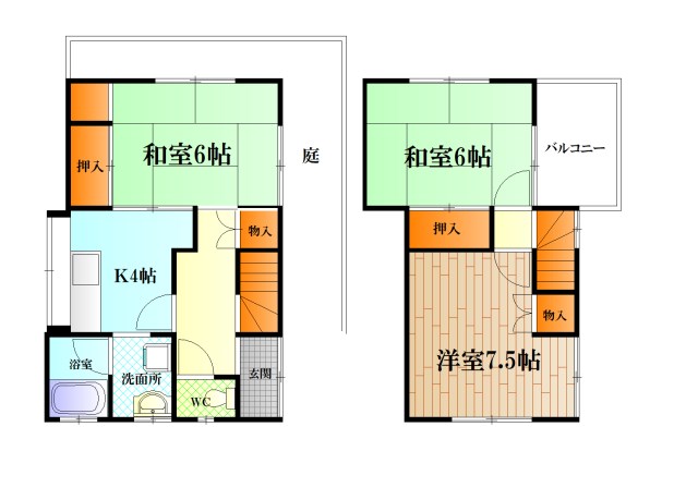 長井1丁目貸家 間取り