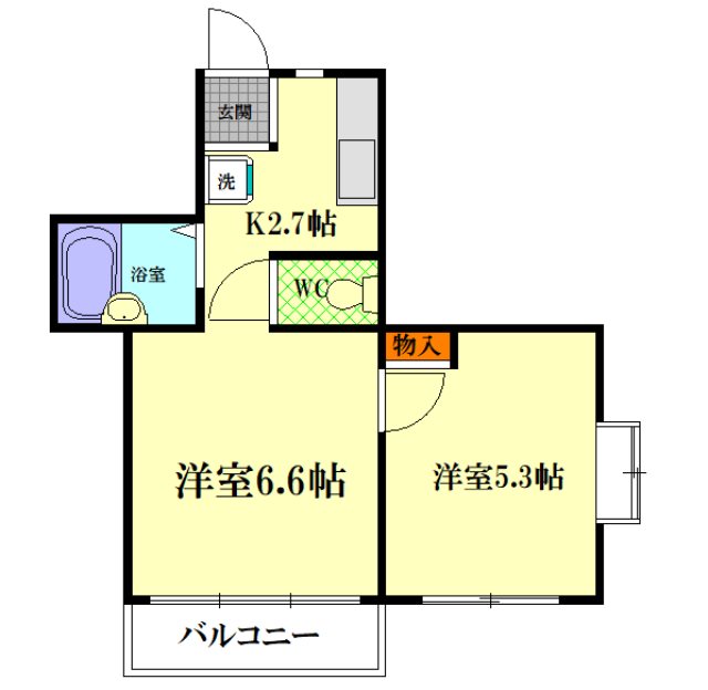 コーポＫ＆Ｕ 203号室 間取り