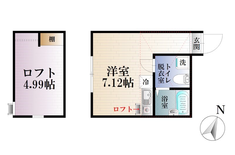 プリマ・六番館 202号室 間取り