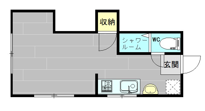 DOCKS　Shioiri 8号室 間取り