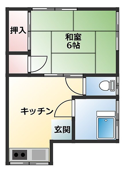 丸武荘 201号室 間取り