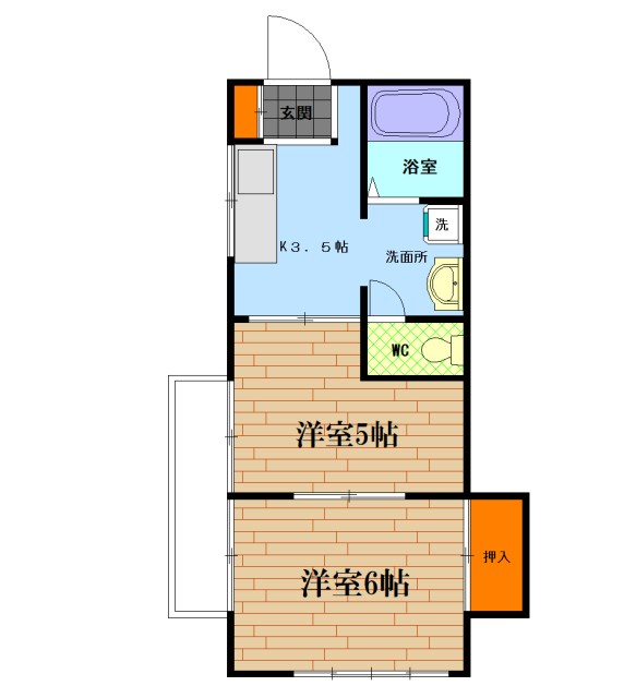 平伍荘 2Ｆ号室 間取り