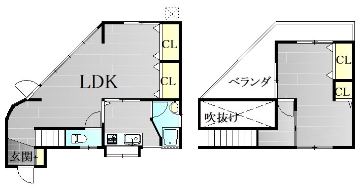 長沢一丁目貸家 間取り図