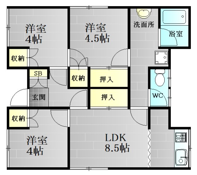フォーアールF  101号室 間取り