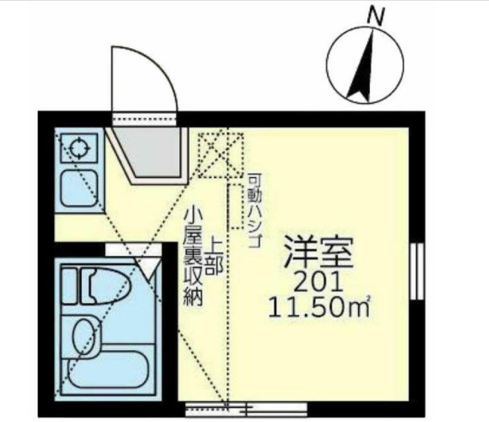 ユナイト上町ウィラッコディー 201号室 間取り