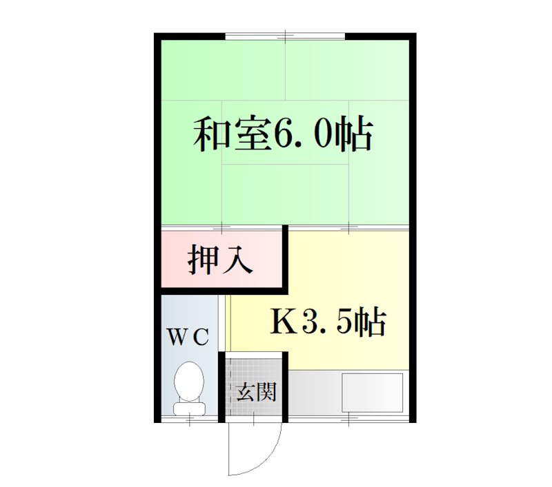 平田荘 202号室 間取り