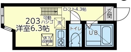 ユナイト・田浦ベラクルス・メヒコ 202号室 間取り