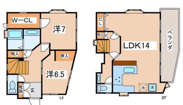 上町2丁目戸建 間取り図