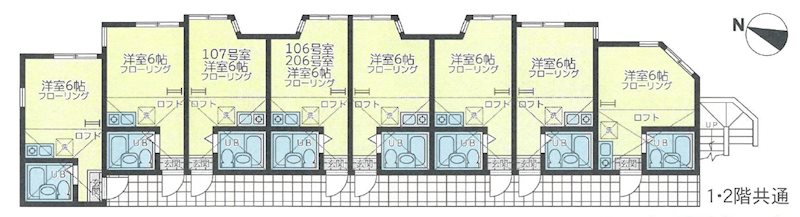 ユナイト衣笠ジョルジェット 107号室 間取り