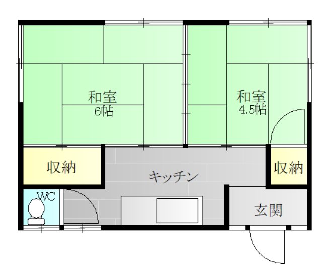 田浦ＳＫアパート  2F号室 間取り