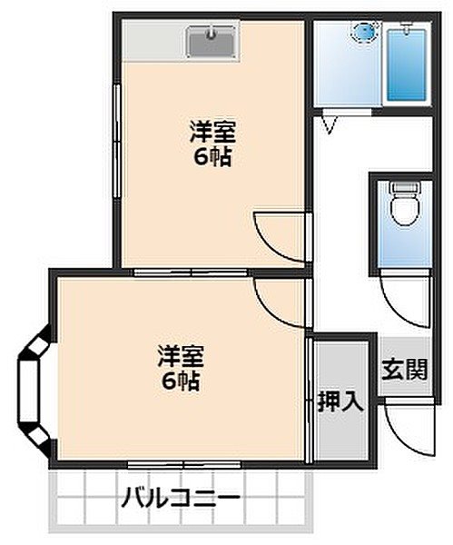 コーポ石川 202号室 間取り