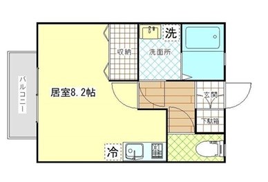 ロゼオルテンシア 102号室 間取り