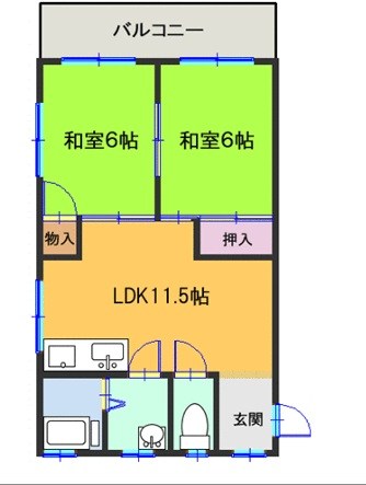 クレベール馬堀 103号室 間取り
