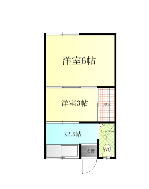 佐藤アパート 205号室 間取り