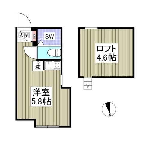 RIX船越 205号室 間取り