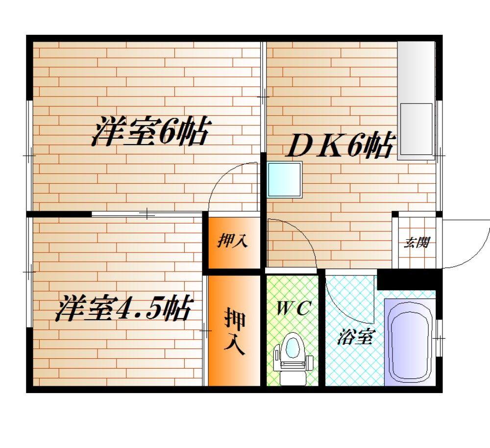 グレイスⅠ 105号室 間取り